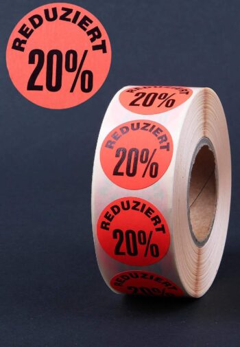 Div. Aktionsetiketten Ø 30mm Text + Prozent